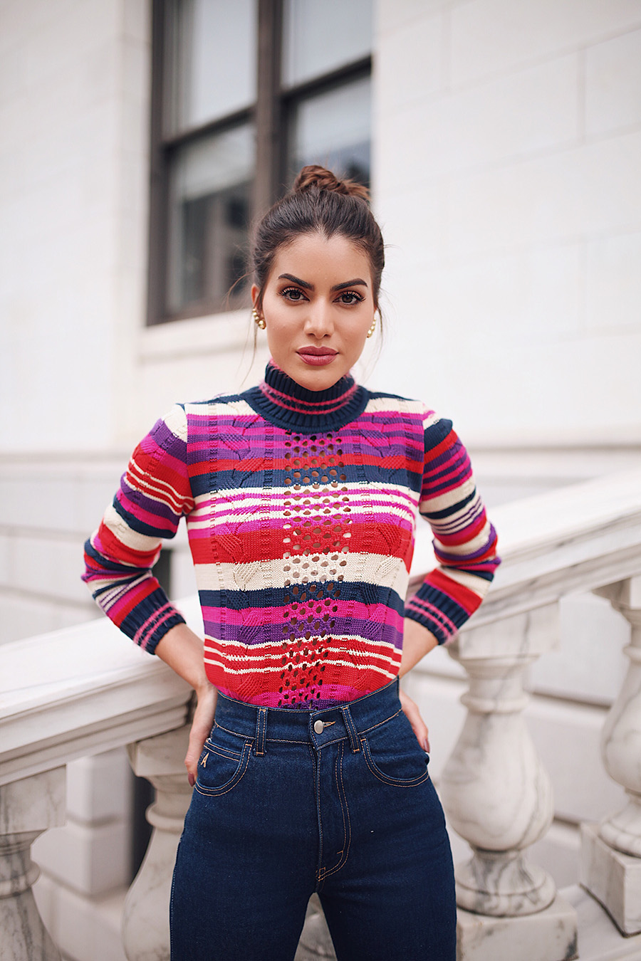 LOOK: Colorful stripes and Jeans | Camila Coelho